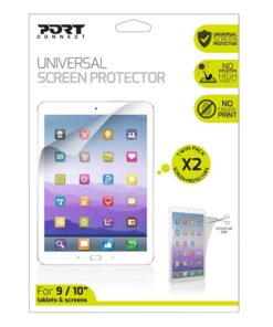 Port Connect Universal Screen Protector for 11" Tablets Twin Pack - Clear