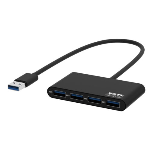 Port USB3.0 to 4 x USB3.0 5Gbps 4 Port Hub - Black