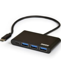 Port USB Type-C to 3 x USB3.0 and 1 x Type-C PD 30cm 4 Port Hub - Black