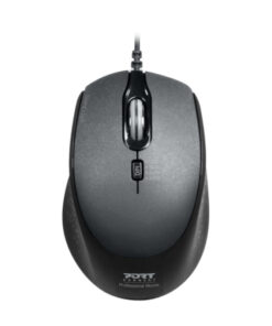 Port Connect Wired USB|Type-C 3600DPI Mouse - Black