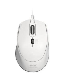 Port Connect Wired USB|Type-C 3600DPI Mouse - White