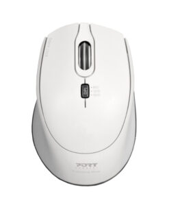 Port Wireless Silent 3600DPI 3 Button USB and Type-C Dongle Mouse - White