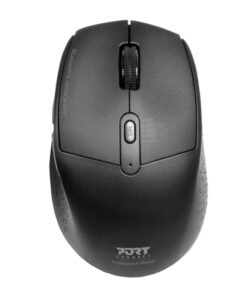 Port Wireless Rechargeable 1600DPI 5 Button Bluetooth Mouse - Black