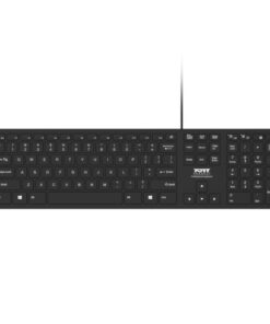 Port Office Executive Low Profile 109key Wired Keyboard - Black