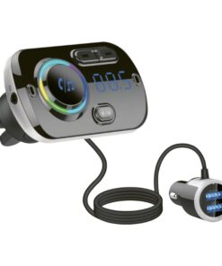 GIZZU Bluetooth 5 Dual USB QC3.0 | MicroSD FM Transmitter Clip LED Interface Handsfree Kit