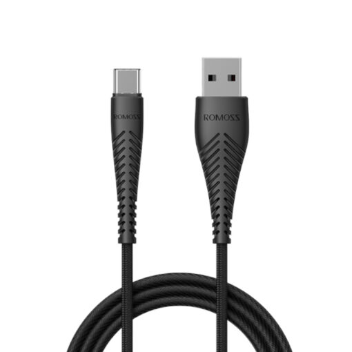 Romoss USB A to Type C Cable Nylon Braided - 1M - Black