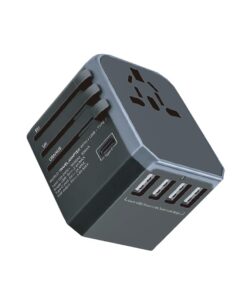 GIZZU Quad-USB Type-C 5.6A Universal Travel Adapter - Black