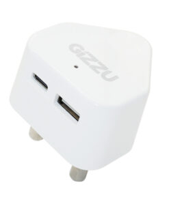 GIZZU Wall Charger Type C 20W|USB SA 3 Prong - White