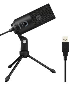 Fifine K669B Cardioid USB Condenser Microphone with Tripod - Black