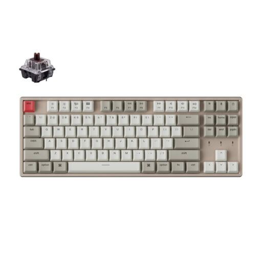 KeyChron K8 87 Key Hot-Swappable Gateron Aluminium Frame Mechanical Keyboard Non-Backlit Brown Switches