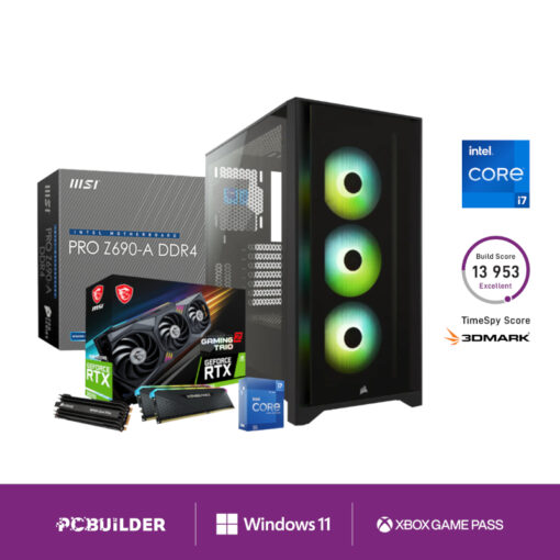 PCBuilder Intel i7 12700KF FRONT RUNNER Windows 11 Corsair Gaming PC