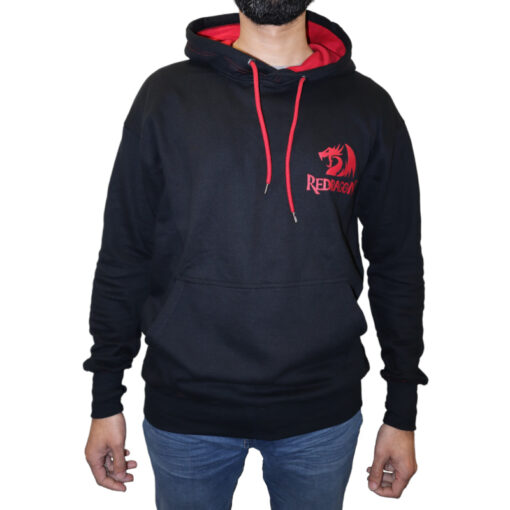 REDRAGON HOODIE WITH FRONT and BACK LOGO - BLACK - SMALL