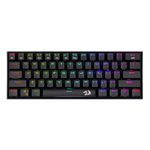 REDRAGON DRACONIC Mechanical 61 Key|Bluetooth 5.0|RGB 9 Colour Modes|Rechargable Battery|Type-C Charging Cable Gaming Keyboard - Black