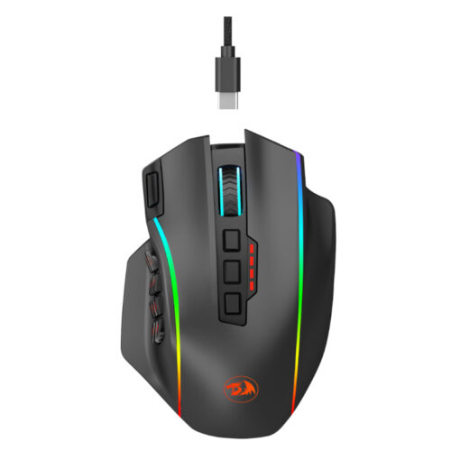 REDRAGON PERDITION PRO 16000DPI RGB Wireless MMO Ergo Gaming Mouse - Black