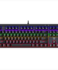 T-Dagger Corvette Rainbow Colour Lighting|150cm Cable|10-Keyless Short Body Design|Blue Switch|Mechanical Gaming Keyboard - Black