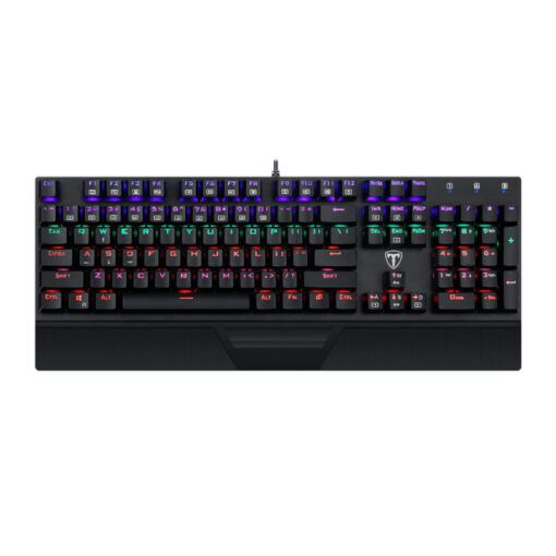 T-Dagger Destroyer 104 Key|Wrist Guard|Rainbow Backlit Gaming Mechanical Keyboard - Black