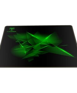 T-Dagger Geometry Medium Size 360mm x 300mm x 3mm|Speed Design|Printed Gaming Mouse Pad Black and Green