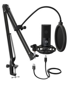 Fifine T669 Cardioid USB Condensor Microphone Arm Desk Mount Kit - Black