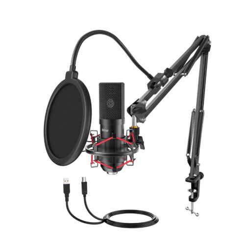 Fifine T732 USB Condensor Microphone with Arm Desk Mount Kit - Black