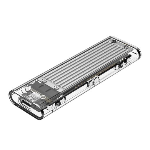 ORICO M.2 NVME (2230/2242/2260/2280) to USB3.1(Device Input) Gen-2 Type-C(Enclosure Side) Transparent SSD Enclosure (2TB Max) - Silver Heatsink (Compatible with CTA2-SV/CTA2-GR)