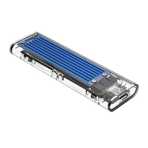 ORICO M.2 NVMe + non-NVMe USB3.1 to Type-C|2TB Max|Blue Heatsink Transparent Enclosure