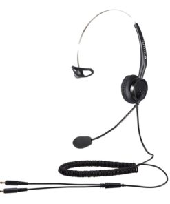 Calltel T400 Mono-Ear Headset - Noise-Cancelling Mic - Dual 3.5mm Jacks