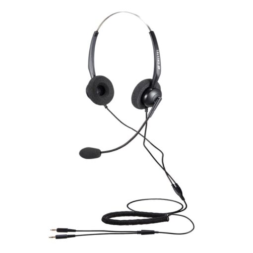 Calltel T800 Stereo-Ear Headset - Noise-Cancelling Mic - Dual 3.5mm Jacks