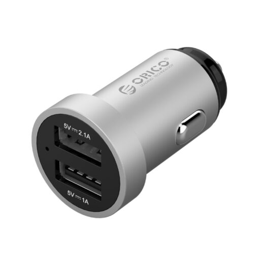 ORICO Dual Port Mini USB Car Charger - Silver