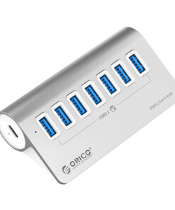 ORICO Aluminum Alloy 7 Port USB Hub | 7x USB 3.2 Type-A | Type-A to Type-C (90 Degree Type-C | 1m |