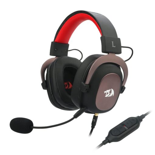 Redragon Zeus USB|Virtual 7.1|2m Cable|3.5mm Detachable Omnidirectional Boom Mic|53mm Driver|Gaming Headset - Black