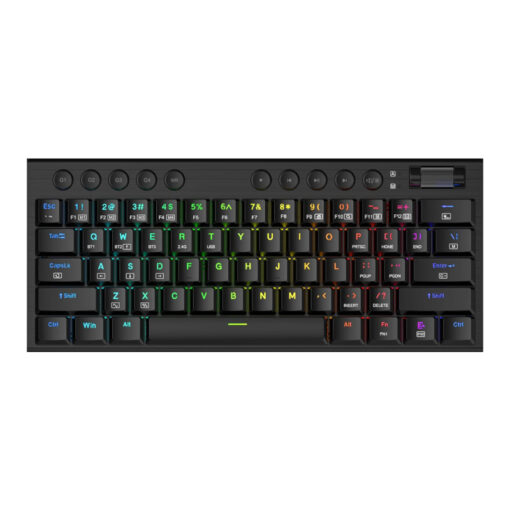 REDRAGON Noctis Pro 61Key Wireless Bluetooth Red Switch RGB Low Profile Gaming Mechanical Keyboard - Black